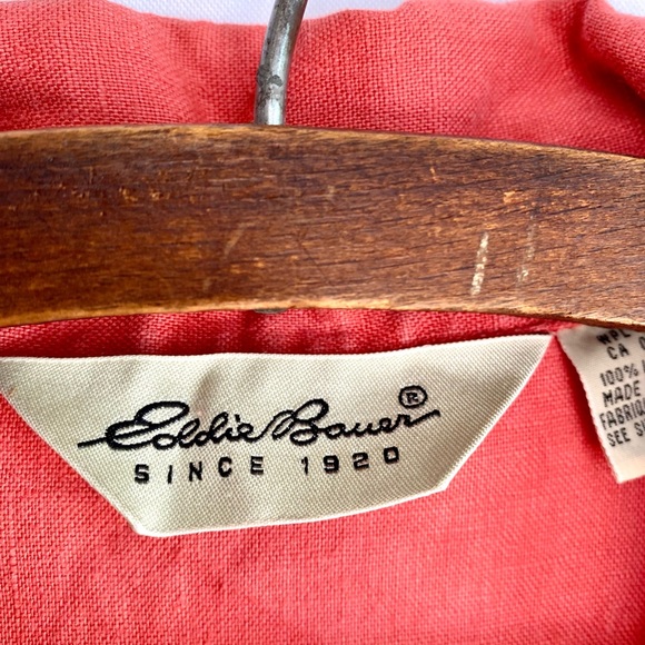 Eddie Bauer Salmon Linen Pleated Shirtdress - Picture 3 of 5